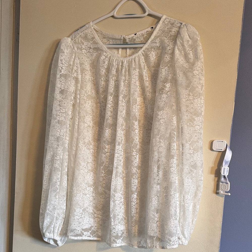 Eloquii Ivory Lace Blouse